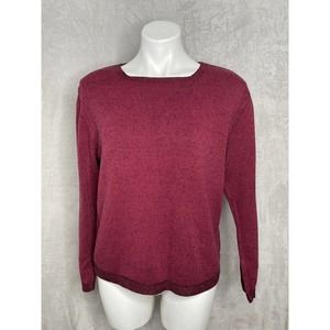 United Knitwear Womens Sz L Purple Pullover Sweater 60% Cotton 40% Rayon